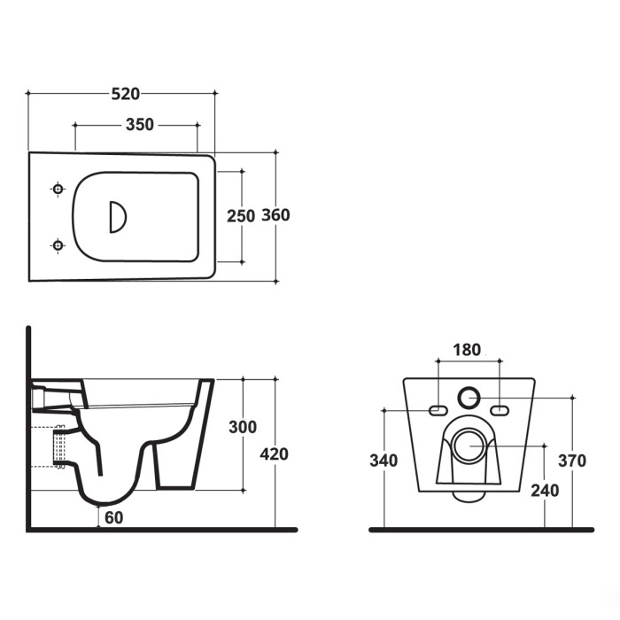 PLAIN - Set sanitari sospesi vaso rimless con coprivaso e bidet