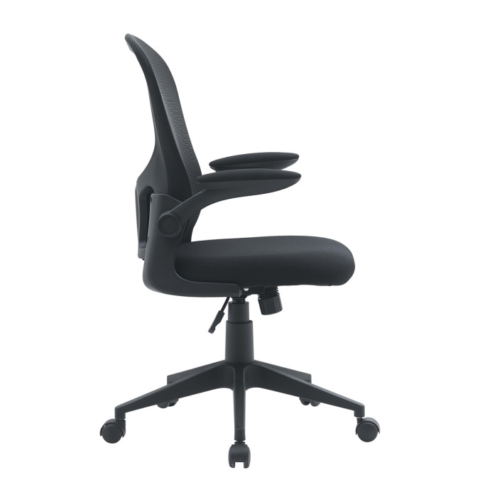 TAHO - Sedia da Ufficio Ergonomica con Braccioli Ribaltabili, Schienale Traspirante e Supporto Lombare, colore Nero