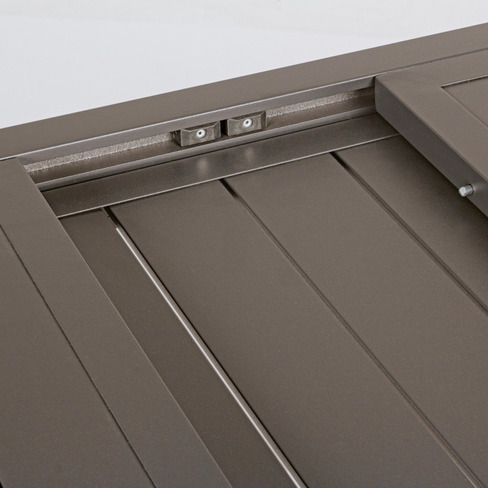 Tavolo-allungabile-alluminio L140/210xP77xH75-cm-Bizzotto-HILDE-HILL-coffee