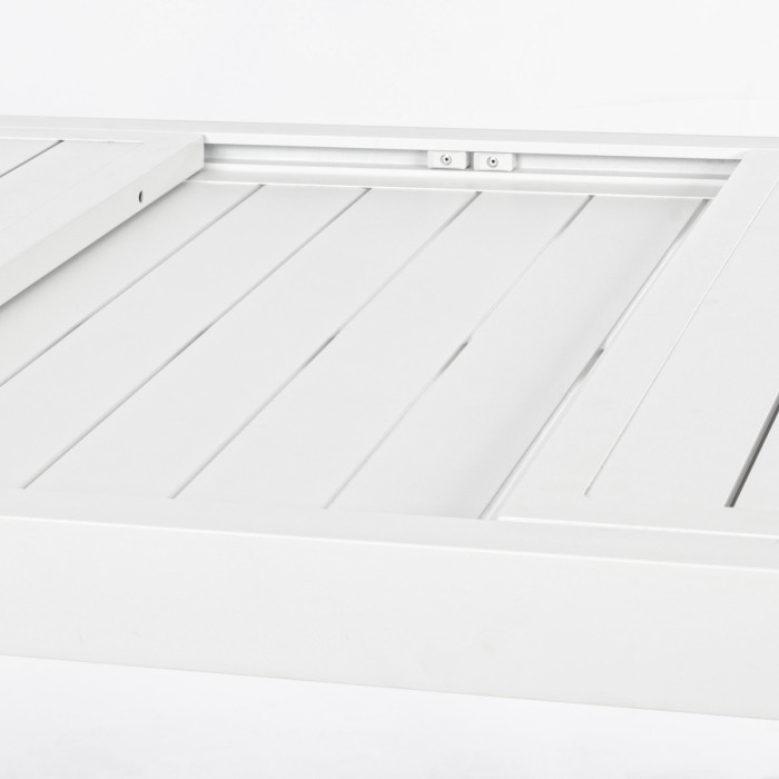 Tavolo-allungabile-alluminio L140/210xP77xH75-cm-Bizzotto-HILDE-HILL-bianco