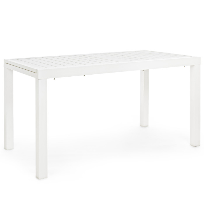Tavolo-allungabile-alluminio L140/210xP77xH75-cm-Bizzotto-HILDE-HILL-bianco