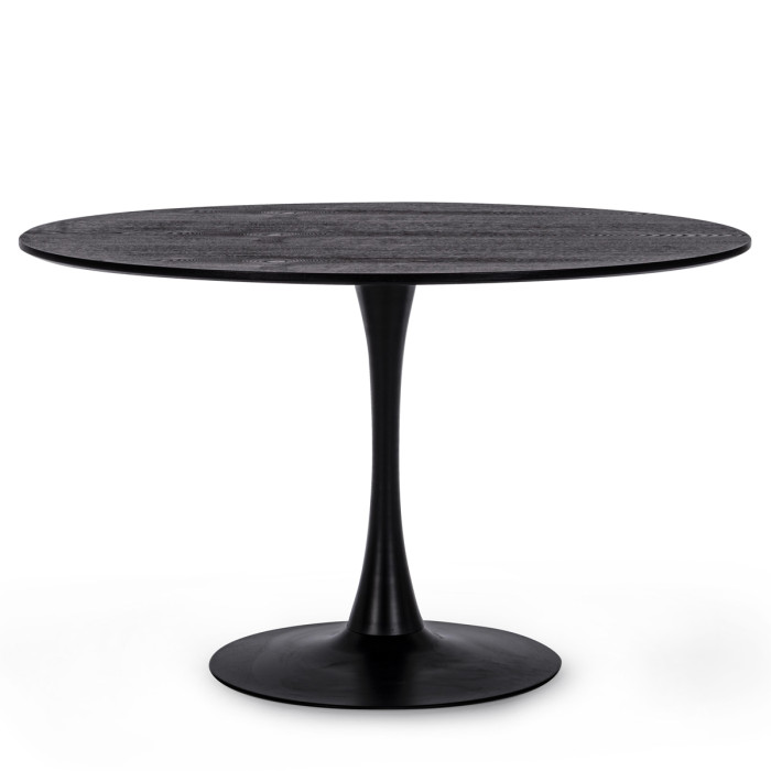 Tavolo pranzo tondo Ø 120 x h75 cm top in mdf  struttura in acciaio BLOOM Nero