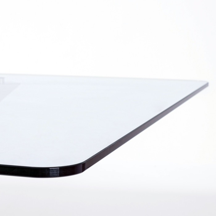 tavolo rettangolare May L160xP90xH76 cm piano in vetro struttura acciaio bianco