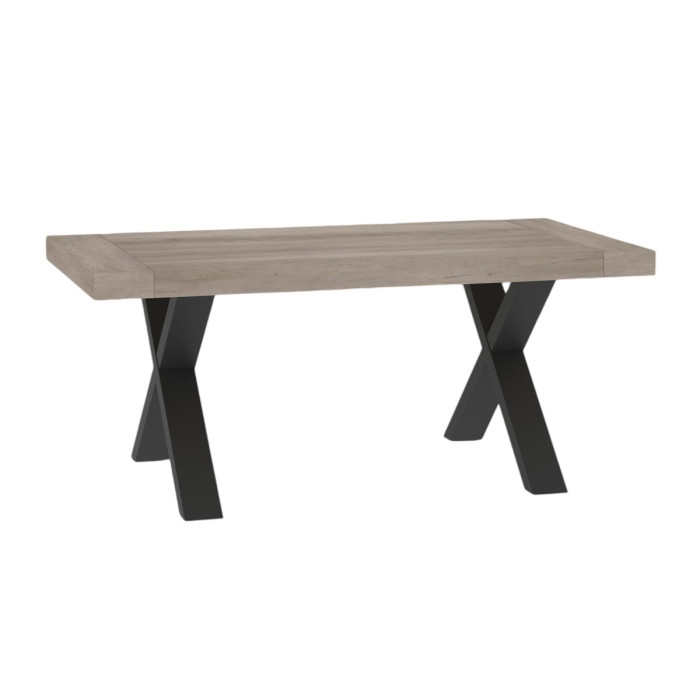 Tavolo soggiorno rettangolare allungabile oliver legno gordon gambe a X antracite