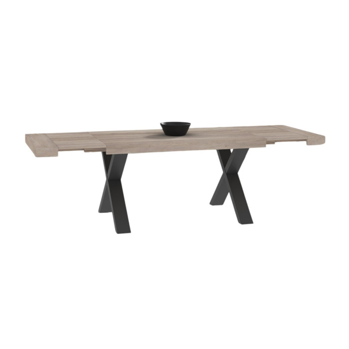 Tavolo soggiorno rettangolare allungabile oliver legno gordon gambe a X antracite