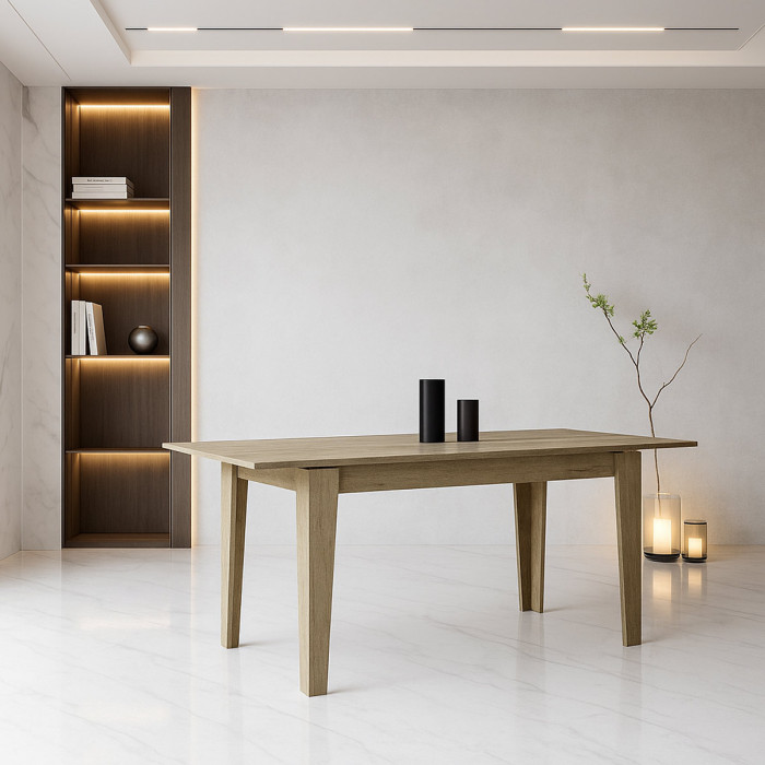 Tavolo cucina rettangolare allungabile in legno 110/150x70 cm URANO Rovere Gordon 4