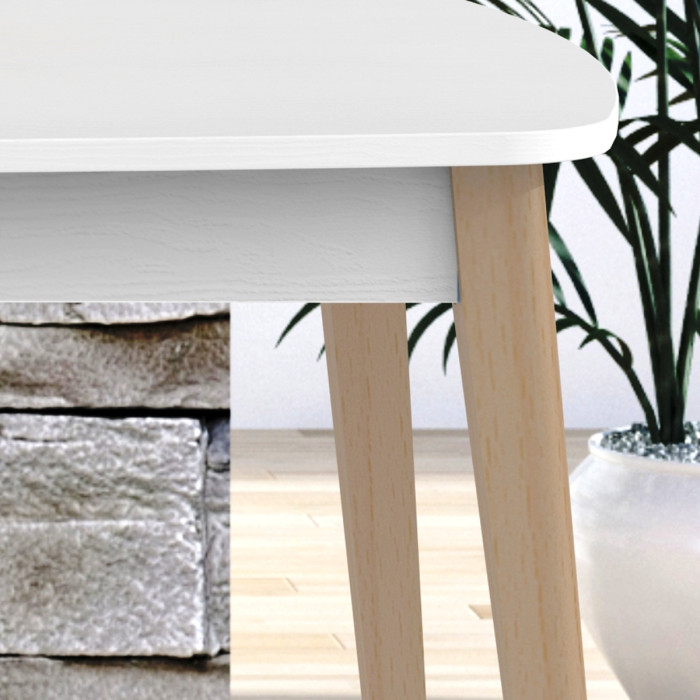 Tavolo ovale allungabile 160/240x90 cm MERCURIO Bianco frassinato/Naturale