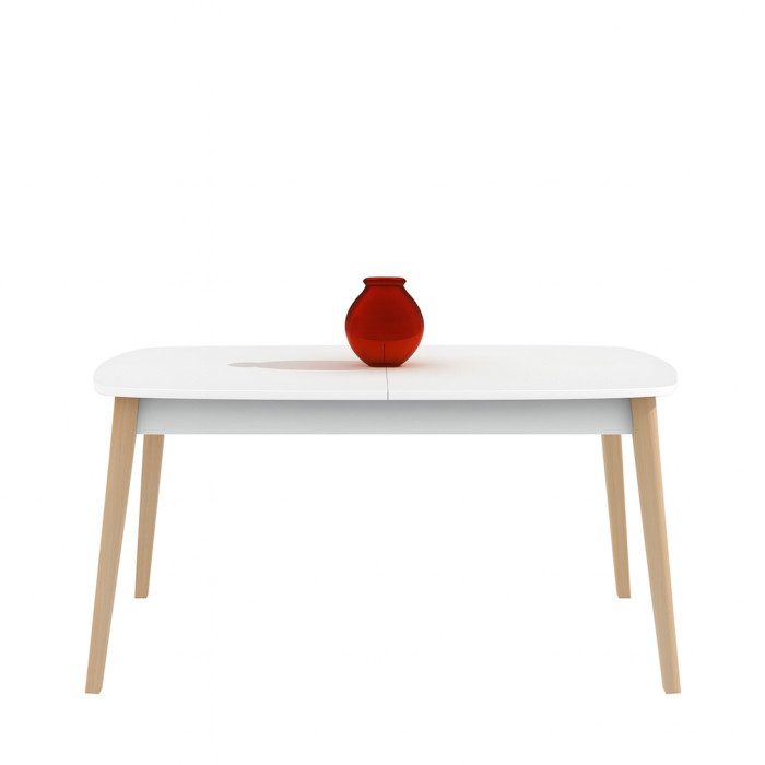 Tavolo ovale allungabile 160/240x90 cm MERCURIO Bianco frassinato/Naturale