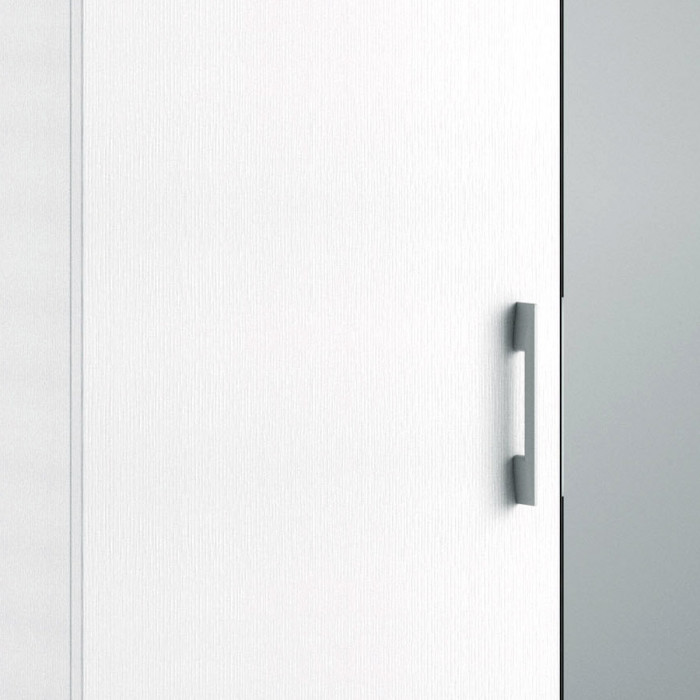 Armadio scarpiera 2 ante texture 3d 4 ripiani L72xP37xH195 cm COMPOS Bianco con specchio