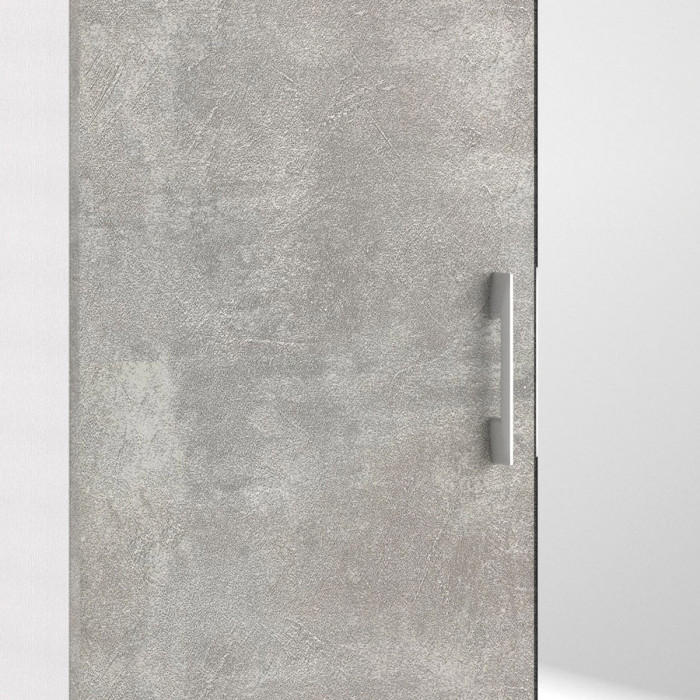 Armadio scarpiera 2 ante texture 3d 4 ripiani L72xP37xH195 cm COMPOS Bianco/Cemento con specchio