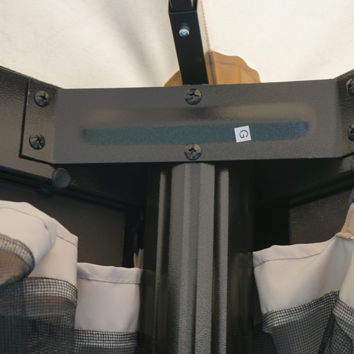 Gazebo mt 3x6 in alluminio con zanzariere e teli richiudibili Beige/marrone waterproof - Fortaleza