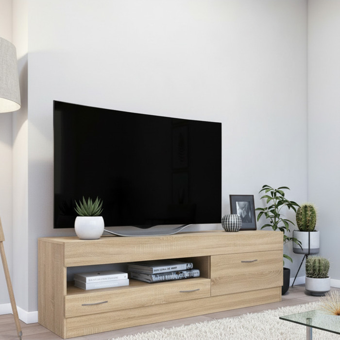 Mobili tv soggiorno L150 x P40 x H45  ZENAS Rovere natural