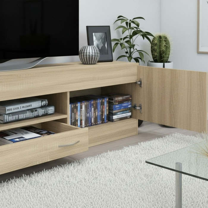 Mobili tv soggiorno L150 x P40 x H45  ZENAS Rovere natural