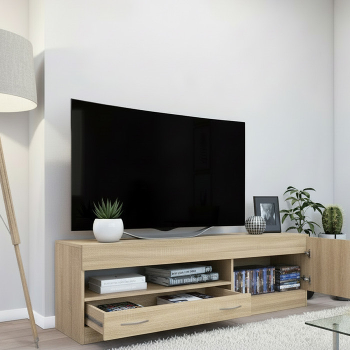Mobili tv soggiorno L150 x P40 x H45  ZENAS Rovere natural