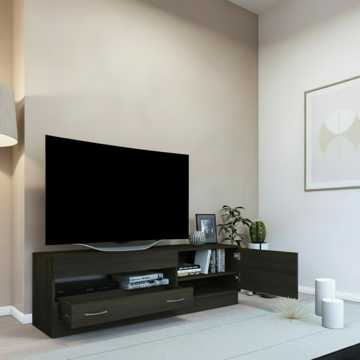 Mobile porta tv moderno L150 x P40 x H45 Rovere carbon