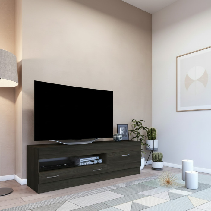 Mobile porta tv moderno L150 x P40 x H45 Rovere carbon