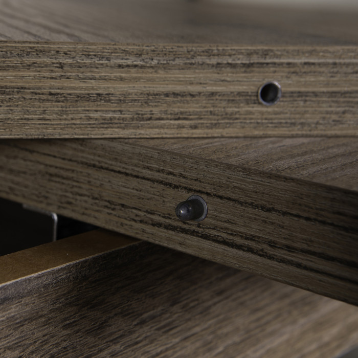 Tavolo allungabile in legno e gambe metallo Antracite cm 180/240x91 INDUS Rovere aged