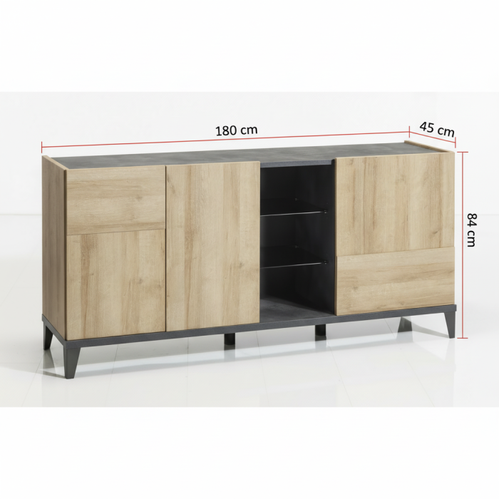 mobile-bloom-madia-3-ante-L180xP45xH84-cm-rovere-antracite-particolare