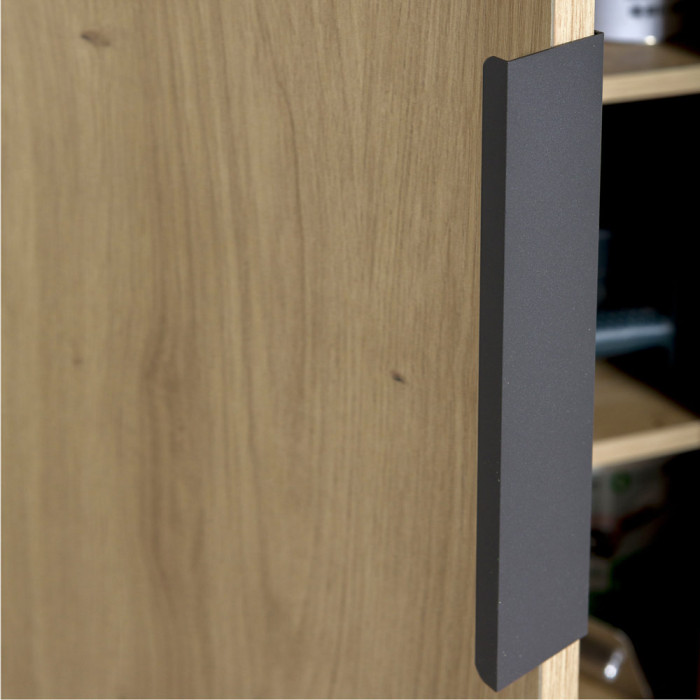 Armadio colonna multiuso Podor 2 ante L85xP35xH192 cm Rovere Artisan - Antracite