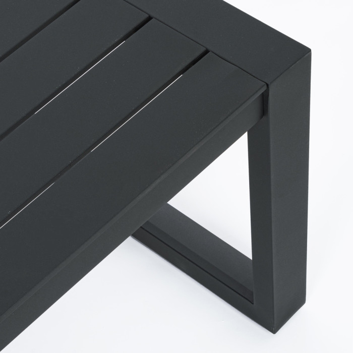 Set salotto giardino 4 posti con tavolino in alluminio Antracite e cuscini imbottiti