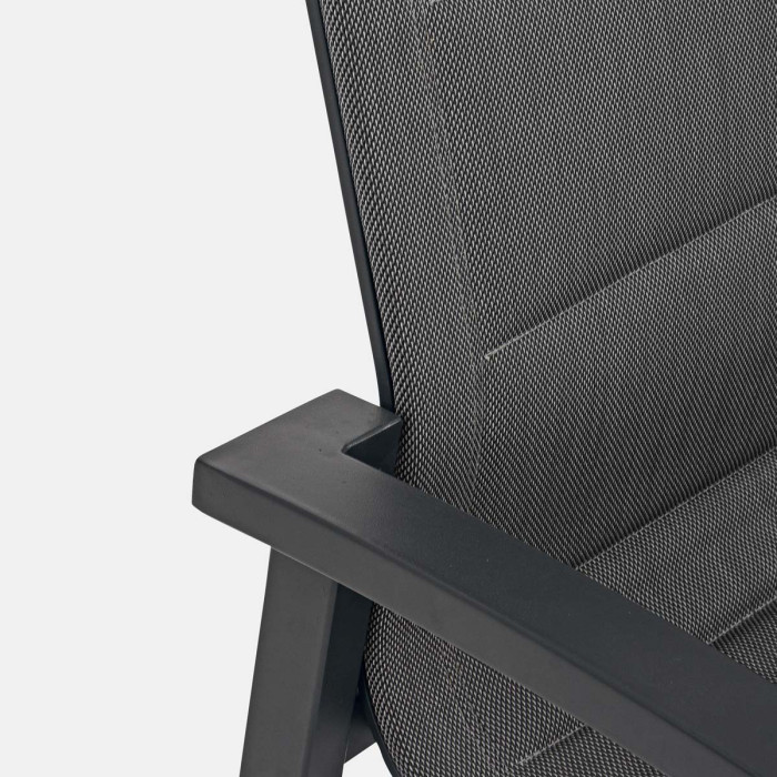 Set salotto giardino con tavolino in alluminio 4 posti LUKEN Antracite