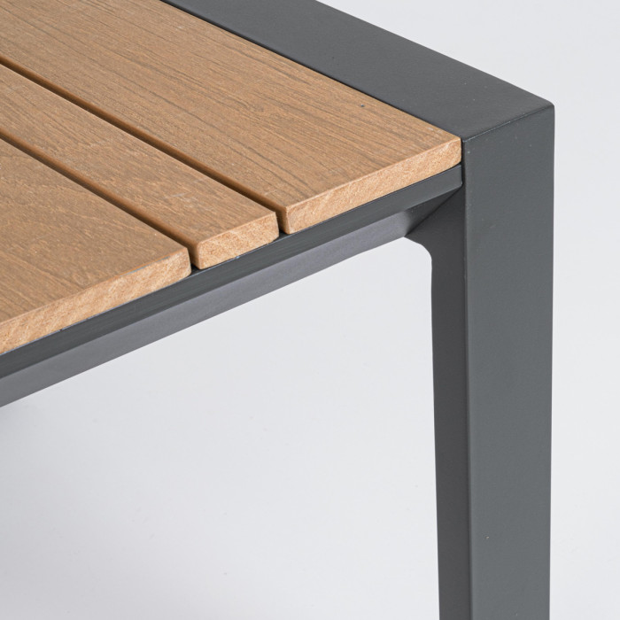 Set salotto giardino 4 posti in alluminio Antracite e cuscini imbottiti sfoderabili
