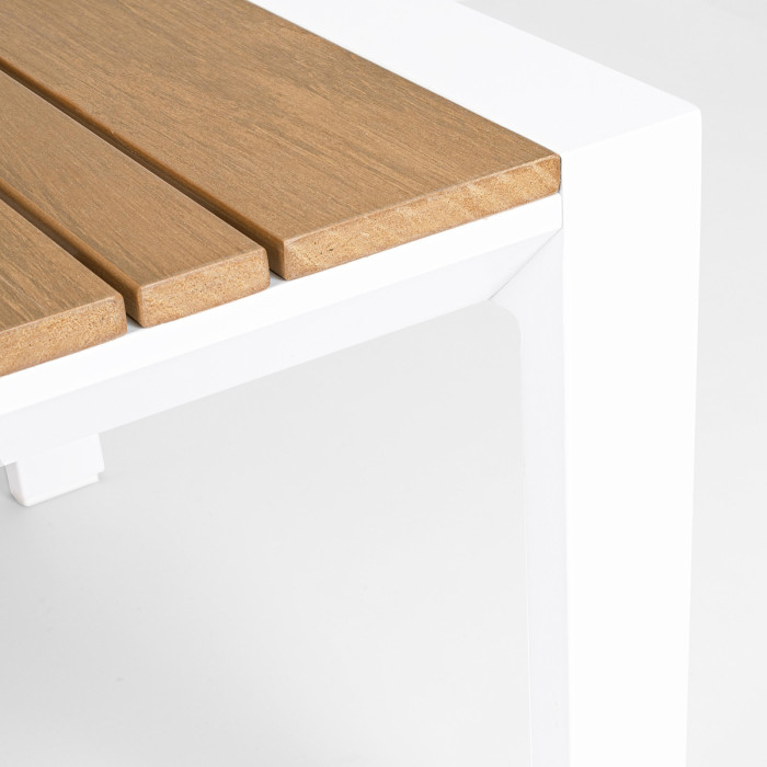 Set salotto giardino 4 posti in alluminio Bianco e cuscini imbottiti sfoderabili