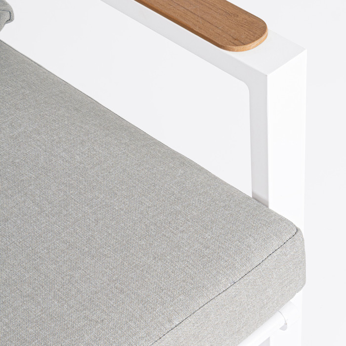 Set salotto giardino 4 posti in alluminio Bianco e cuscini imbottiti sfoderabili