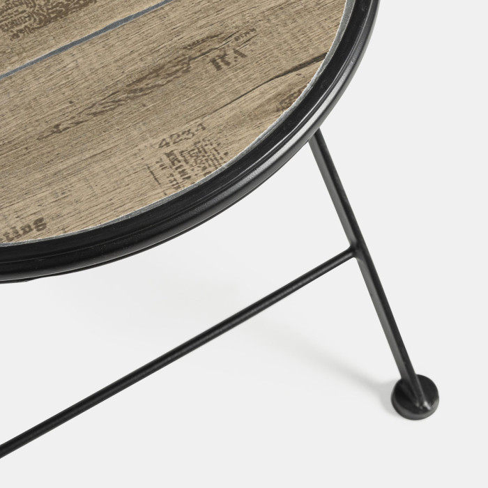 Set bistrot kansas tavolo con 2 sedie pieghevoli in acciaio verniciato e decoro ceramica stile industrial