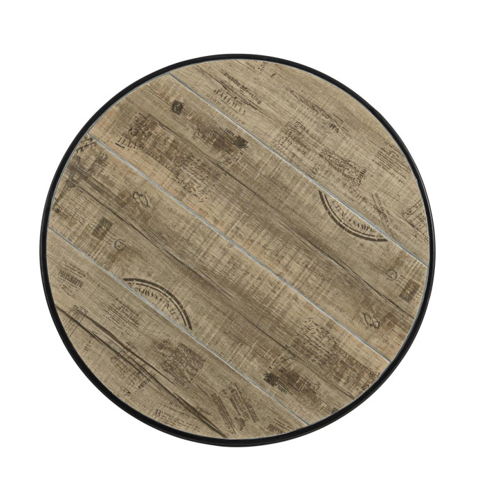 Set bistrot kansas tavolo con 2 sedie pieghevoli in acciaio verniciato e decoro ceramica stile industrial