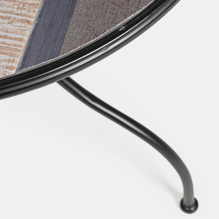 Set bistrot houston tavolo con 2 sedie pieghevoli in acciaio verniciato e decoro ceramica stile country