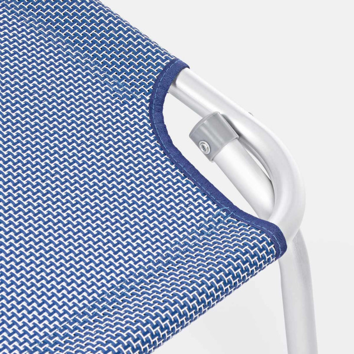 Lettino relax  sdraio per giardino mare esterni pieghevole con tettuccio CROSS Blue Mix