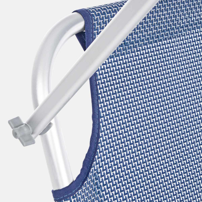 Lettino relax  sdraio per giardino mare esterni pieghevole con tettuccio CROSS Blue Mix