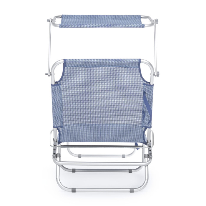 Lettino relax  sdraio per giardino mare esterni pieghevole con tettuccio CROSS Blue Mix