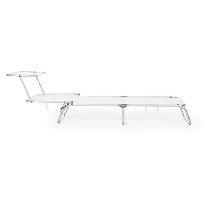 Lettino relax  sdraio per giardino mare esterni pieghevole con tettuccio CROSS Bianco