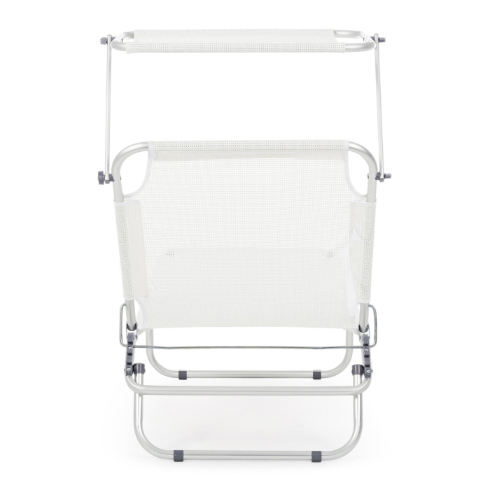 Lettino relax  sdraio per giardino mare esterni pieghevole con tettuccio CROSS Bianco
