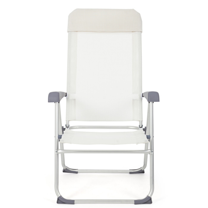 Sedia a sdraio in alluminio e textilene pieghevole reclinabile schienale alto CROSS Bianco