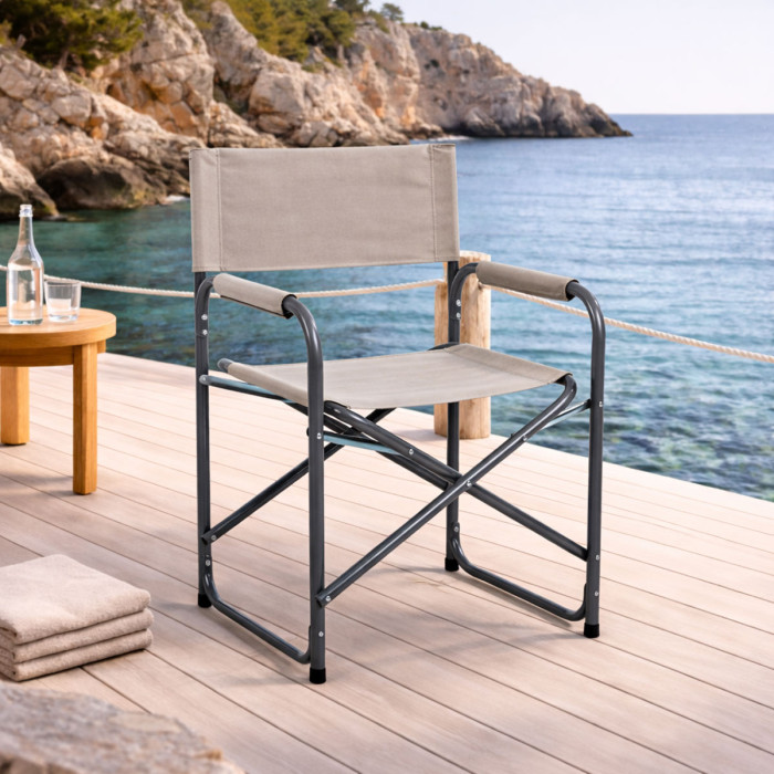 Sedia regista olbia pieghevole in acciaio per piscina e al mare rock