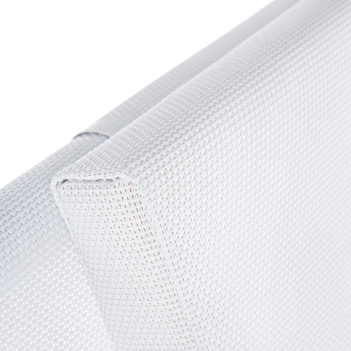 Sdraio giardino pieghevole in alluminio verniciato e textilene con cuscino poggia testa Bianco