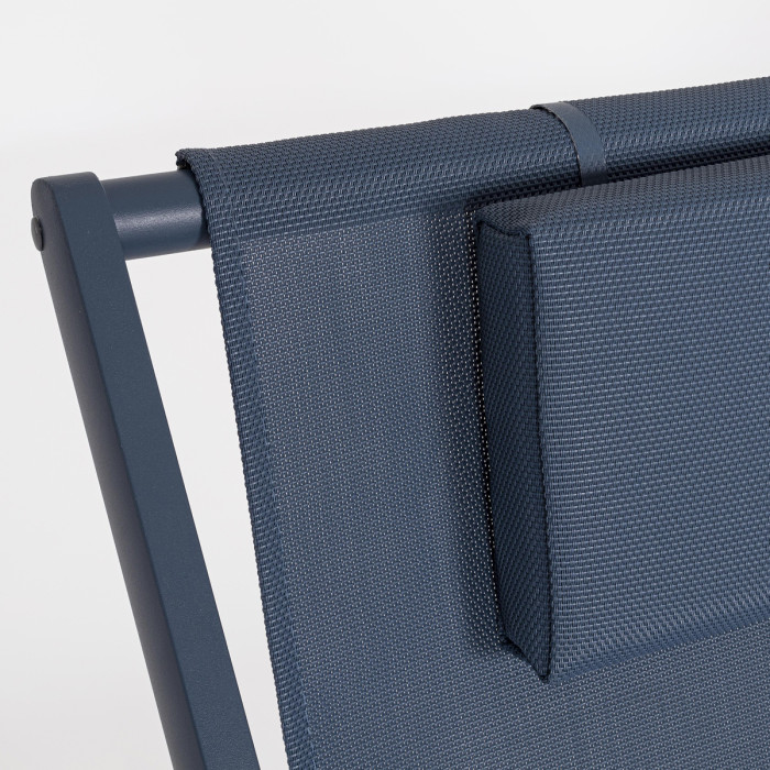Sdraio taylor piscina prendisole pieghevole in alluminio verniciato e textilene Blu Navy