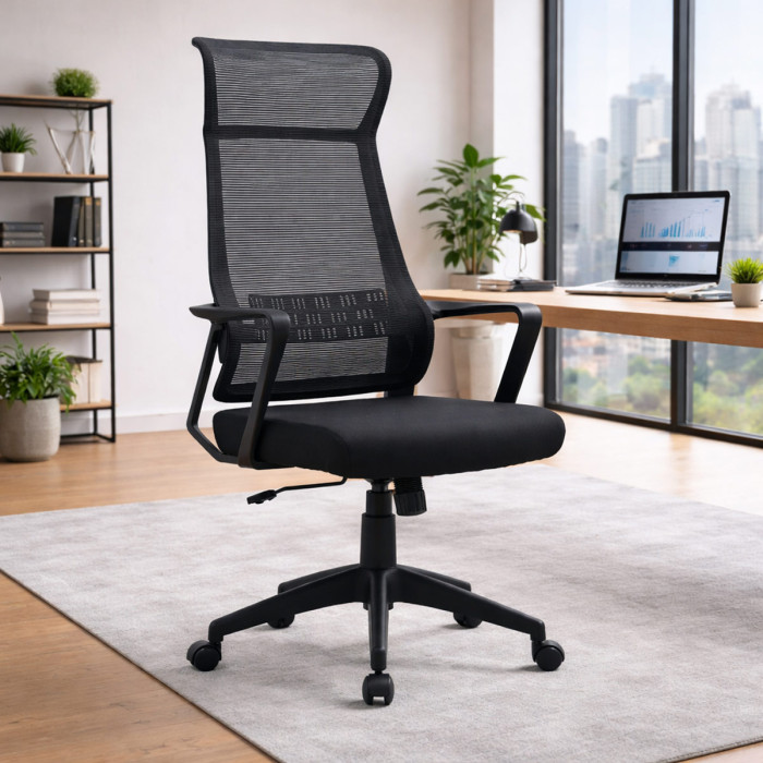 poltrona-ufficio-girevole-in-tessuto-nero-kyoto-braccioli-supporto-lombare