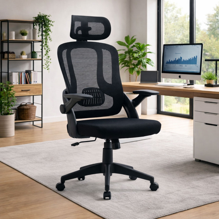 poltrona-ufficio-girevole-in-tessuto-nero-delphi-braccioli-ribaltabili-supporto-lombare