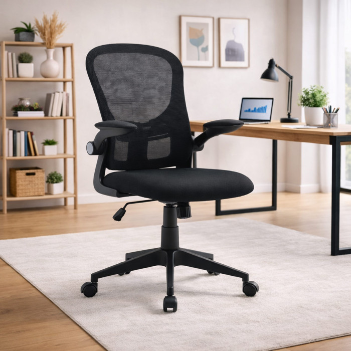 poltrona-ufficio-girevole-in-tessuto-nero-taho-braccioli-ribaltabili-supporto-lombare