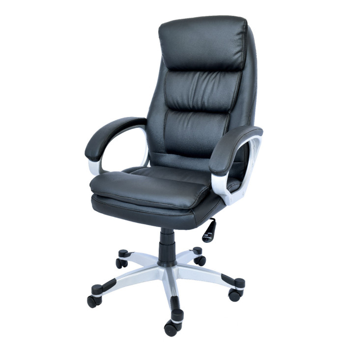 Poltrona ufficio direzionale in ecopelle studio ufficio regolabile in altezza colore Nero