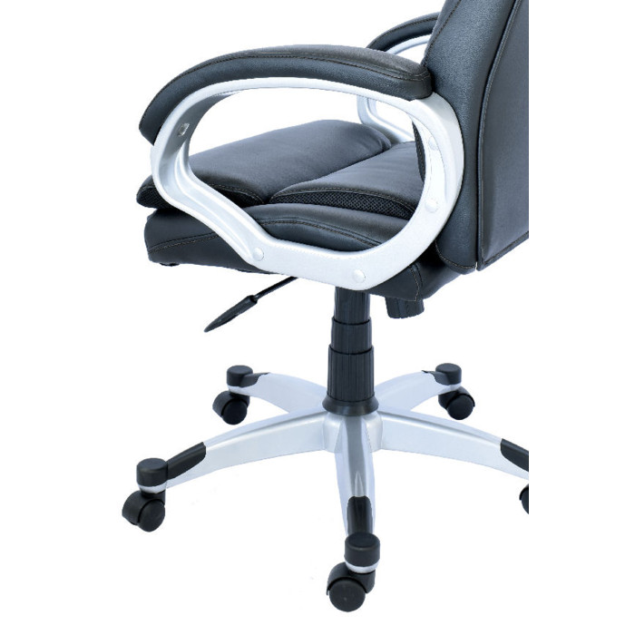 Poltrona ufficio direzionale in ecopelle studio ufficio regolabile in altezza colore Nero