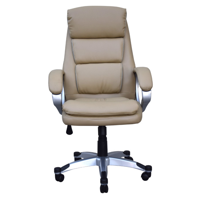 Poltrona ufficio direzionale in ecopelle studio ufficio regolabile in altezza colore beige