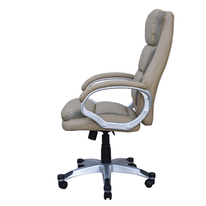 Poltrona ufficio direzionale in ecopelle studio ufficio regolabile in altezza colore beige