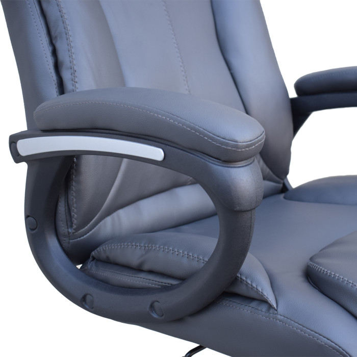 Poltrona Ufficio Mayor studio direzionale in ecopelle regolabile in altezza colore Grigio