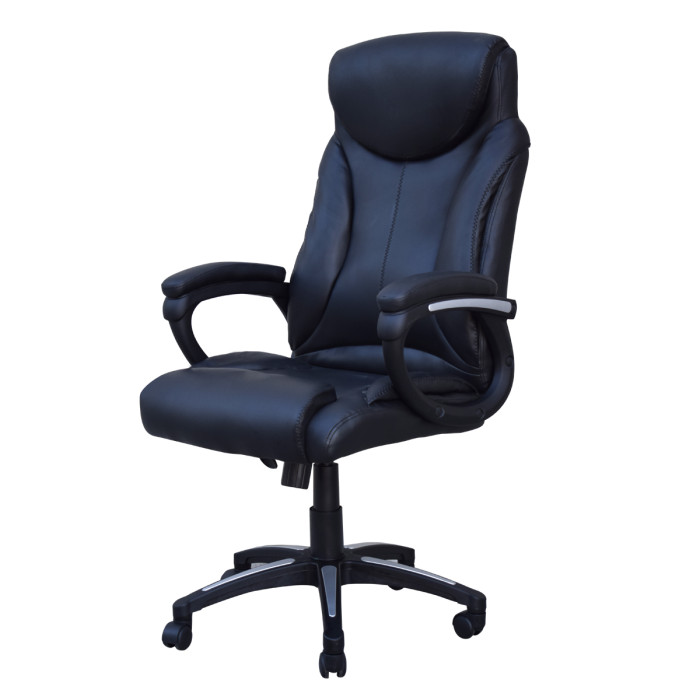 Poltrona Ufficio Mayor studio direzionale in ecopelle regolabile in altezza colore nero