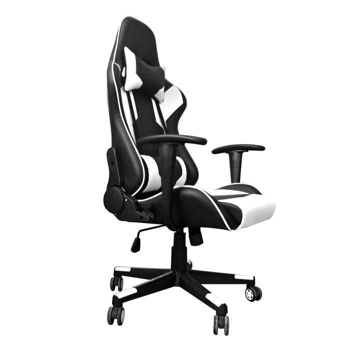 Poltrona da Gaming Lotus reclinabile sedia ufficio con ruote girevole Nero/Bianco